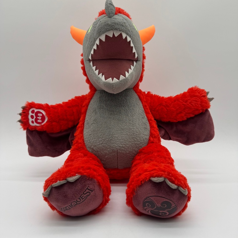 Build-A-Bear Red Dragon Plush Stuffed Animal MagicQuest B.A.B. Wings 14" Toy